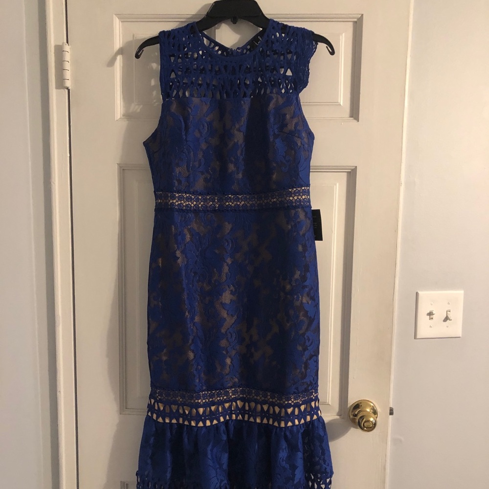 LULUS BLUE MIDI BODYCON DRESS